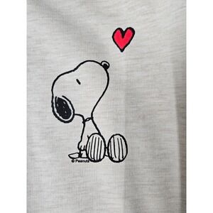 Instant Message Peanuts Snoopy Heart Sweatshirt Oatmeal Heather Crew‎ Neck L